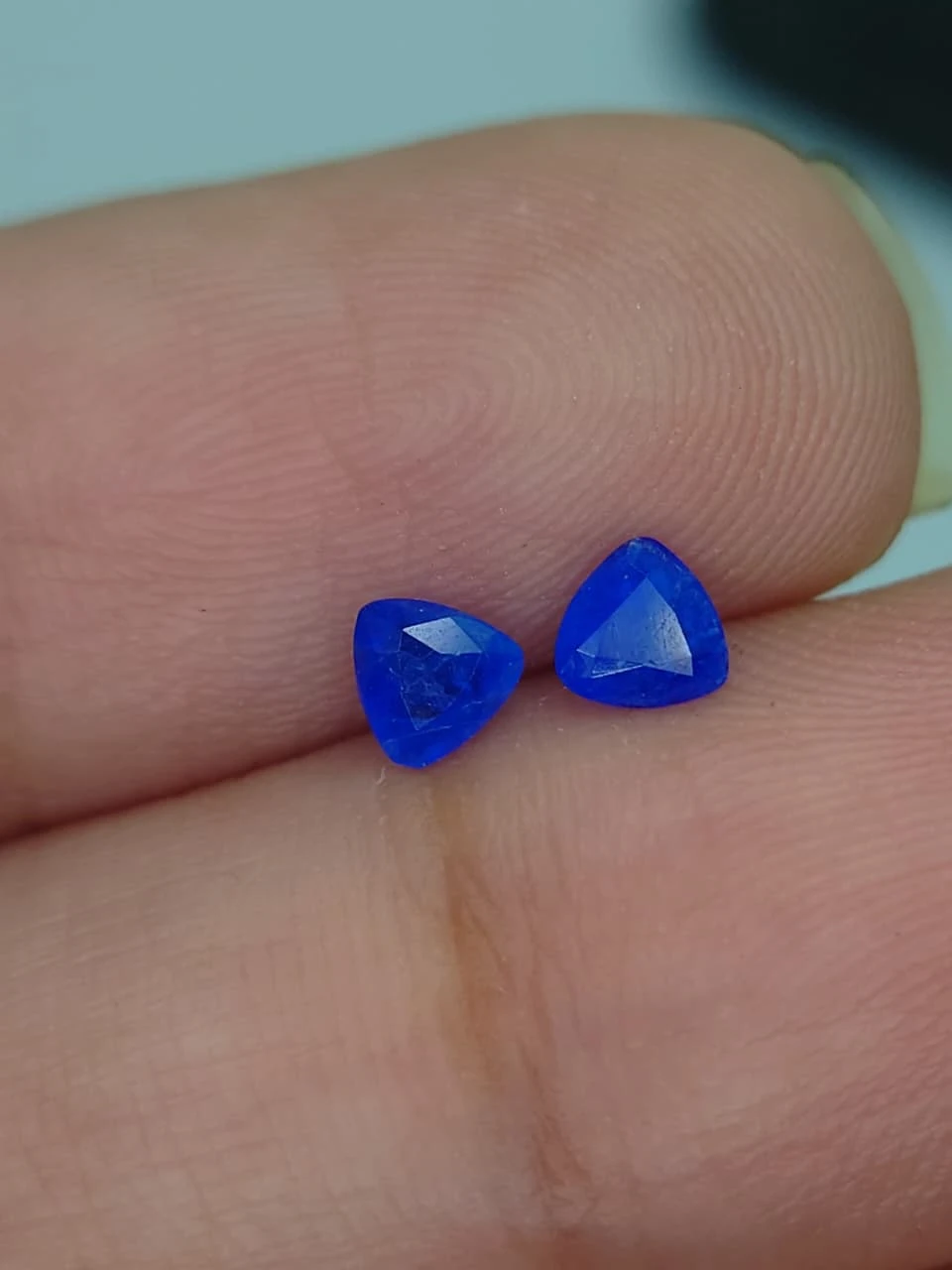 0.3ct Natural Rare Hauyne Trillion Faceted Pair from Afghanistan — view 2